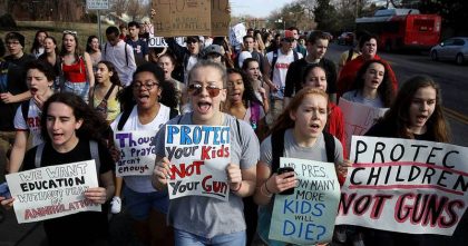 Students from Montgomery Blair High School march against gun violence